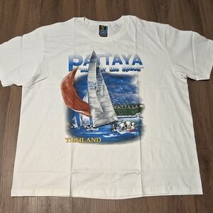 Sailor's Dream White Tee Thailand, Pattata Men's Size 2XL